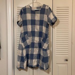 Gingham linen dress